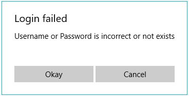 Login failed